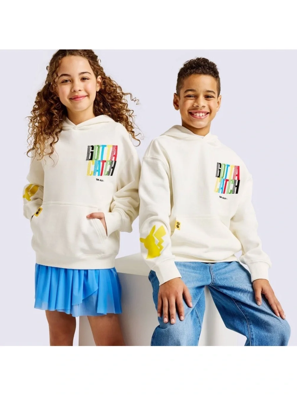 Pokemon x Target Exclusive Youth Kids Trainer Hoodie Sweatshirt Cream New SZ M